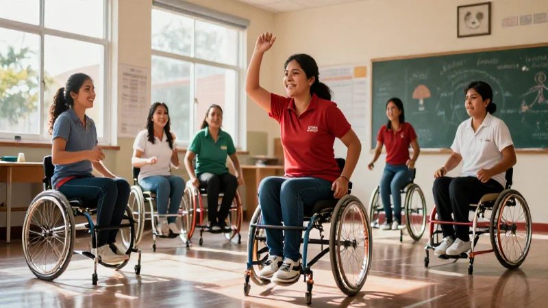 Estudiantes mexicanos practican deporte adaptado en la escuela