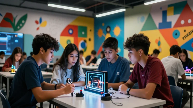 Potencia la educación innovadora con STEAM en la Nueva Escuela Mexicana 4 Jóvenes mexicanos en proyecto STEAM moderno