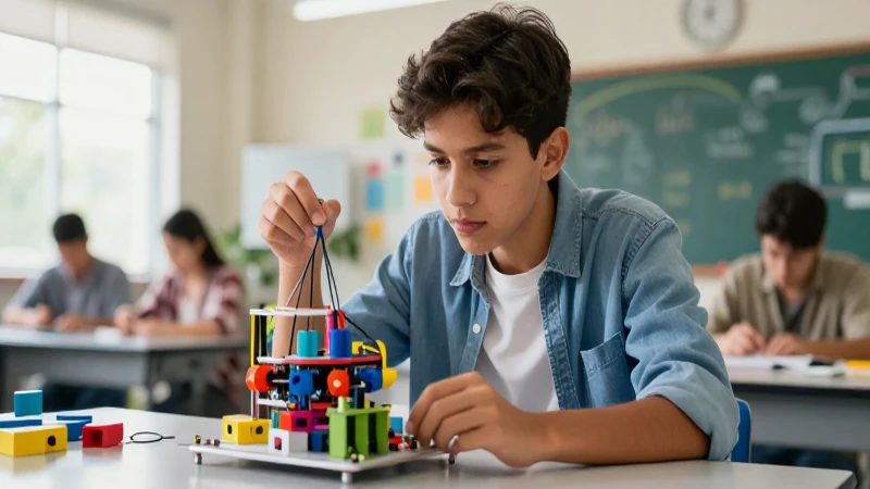 Potencia la educación innovadora con STEAM en la Nueva Escuela Mexicana 3 Estudiante mexicano concentrado en tecnología avanzada