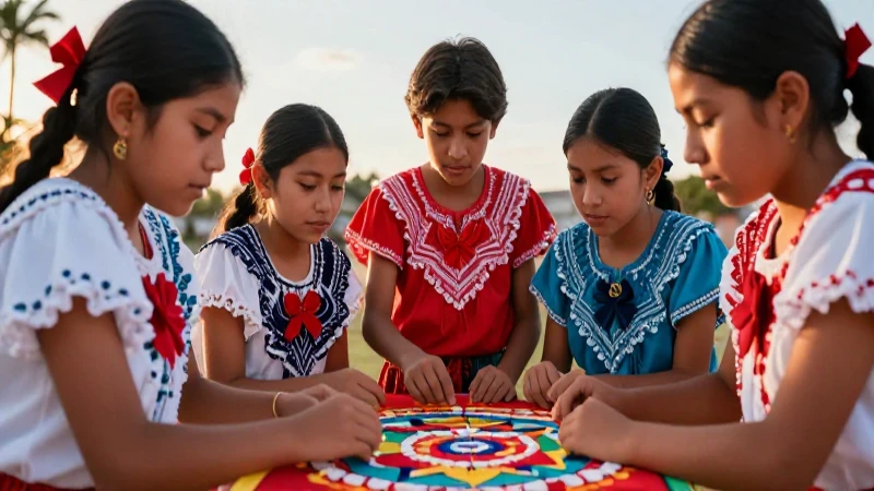 Joven Tsotsil jugando matatena en México