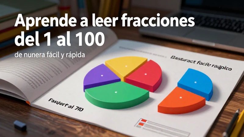 Aprende a leer fracciones del 1 al 100 de manera fácil y rápida 7 Aprende fracciones: Ilustración visual moderna