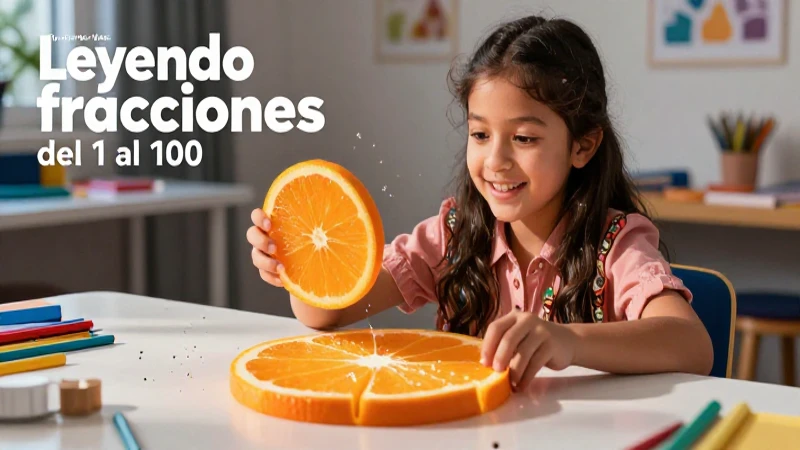Aprende a leer fracciones del 1 al 100 de manera fácil y rápida 3 Estudiante sonriente estudia fracciones en mesa moderna