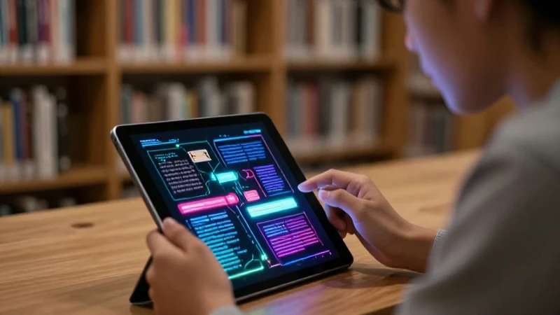 Conoce la aplicación perfecta para leer tus textos: ¿Cómo se llama? 4 Estudiante enfocado con tablet en librería moderna