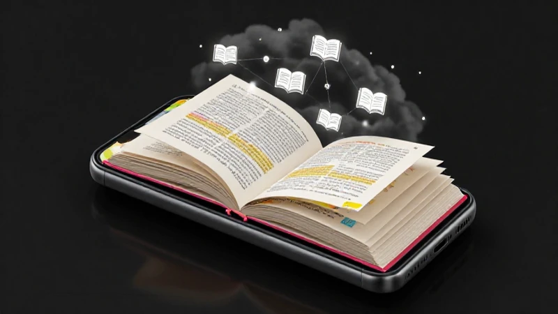 Encuentra la app perfecta para tus libros favoritos 4 Smartphone con libro abierto y estética educativa