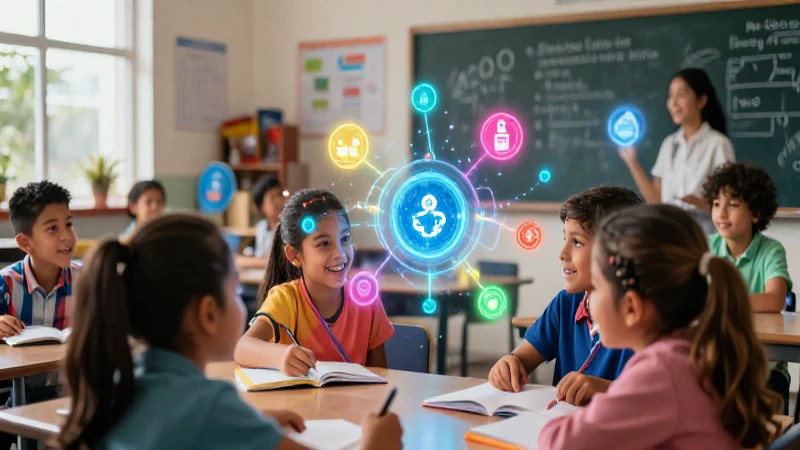 Estudiantes mexicanos aprendiendo en aula moderna