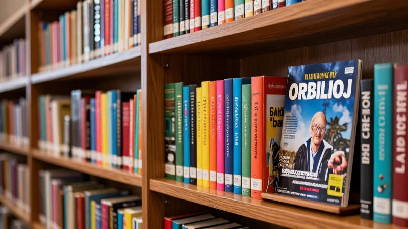Estantería elegante con libros coloridos