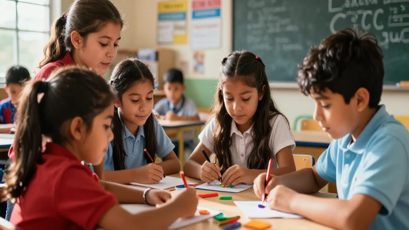 Estudiantes mexicanos creativos aprendiendo con energía
