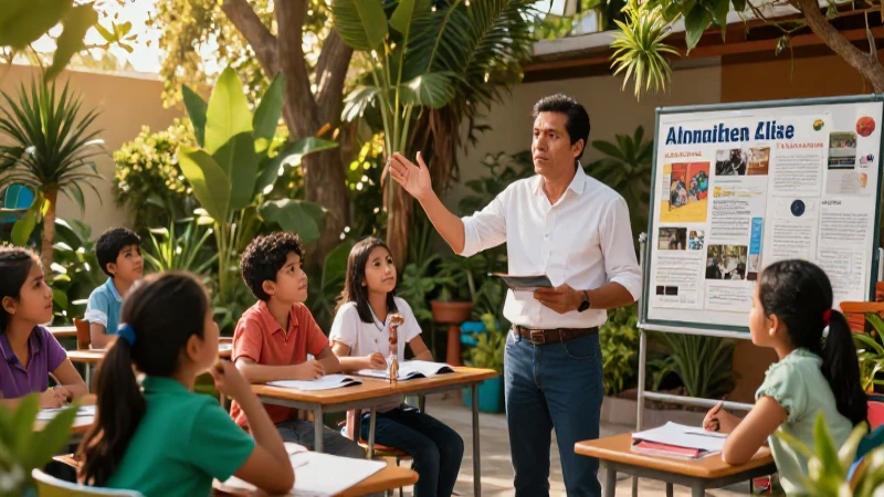 Profesor mexicano enseña en vibrante entorno natural
