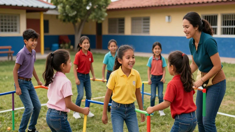 Prácticas inclusivas en educación física: promoviendo igualdad en la escuela 3 Niños mexicanos felices en recreovibrante aula