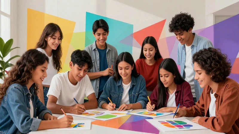 Estudiantes mexicanos colaboran creativamente en arte