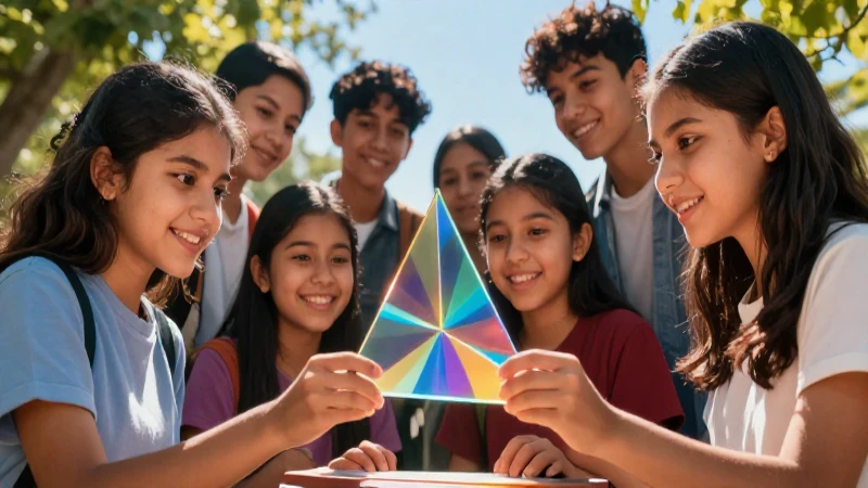 Aumenta participación estudiantil con libros SEP sobre óptica ¡Conoce cómo! 4 Estudiantes mexicanos analizan la refracción de luz con un prisma