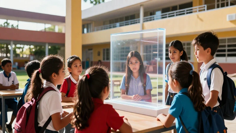 Fomentando la transparencia educativa: Nueva Escuela Mexicana 3 Estudiantes mexicanos observando una pantalla moderna