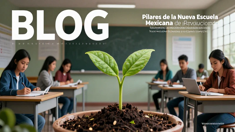 Ilustración profesional sobre la Nueva Escuela Mexicana