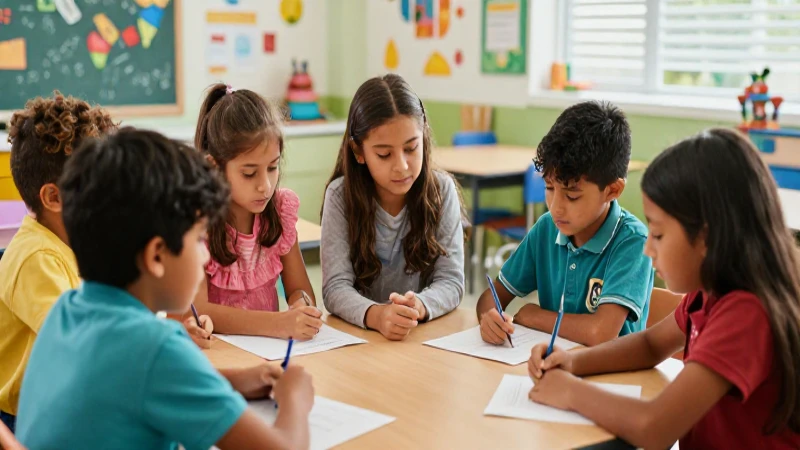 Niños mexicanos colaboran en aula moderna