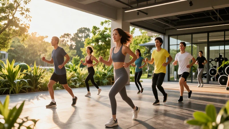 Vive saludable con educación física y nutrición deportiva 4 Jóvenes sanos y dinámicos en un gimnasio moderno