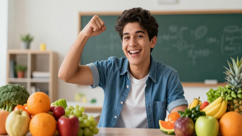 Vive saludable con educación física y nutrición deportiva 5 Estudiante mexicano vibrante con estética premium