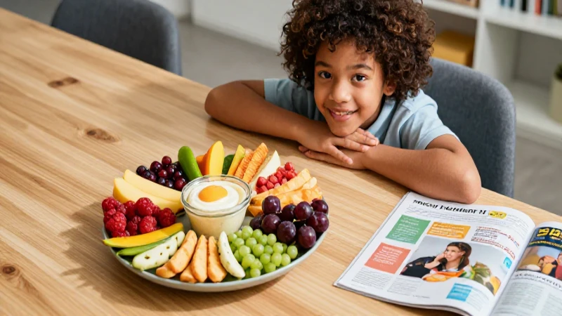 Vive saludable con educación física y nutrición deportiva 6 Estudiante vibrante con snacks saludables