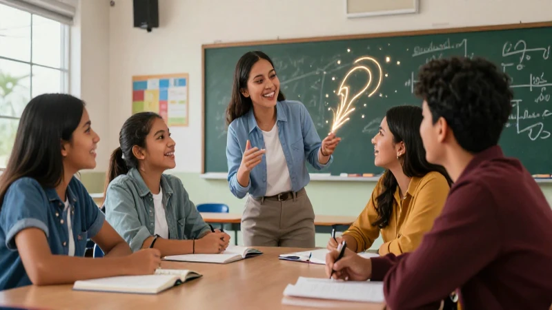Estudiantes mexicanos colaboran en clase