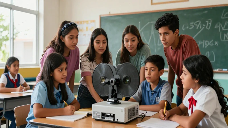 Potencia la educación artística: recursos cinematográficos en el aula 4 Estudiantes mexicanos colaboran en un aula moderna