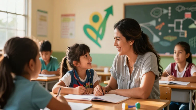 Madre e hijo mexicanos en ilustración educativa