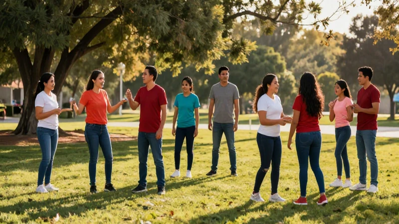 Familias mexicanas activas en un parque