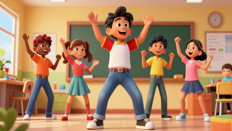 Niños mexicanos actúan comedia en clase moderna