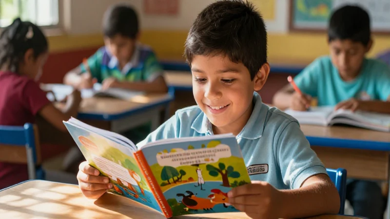 Potencia aprendizaje y valores en niños con libros de la SEP 4 Niño mexicano aprendiendo con sonrisas y libros