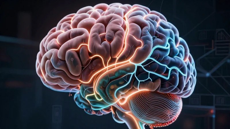 Conciencia estilizada con patrones neuronales vibrantes
