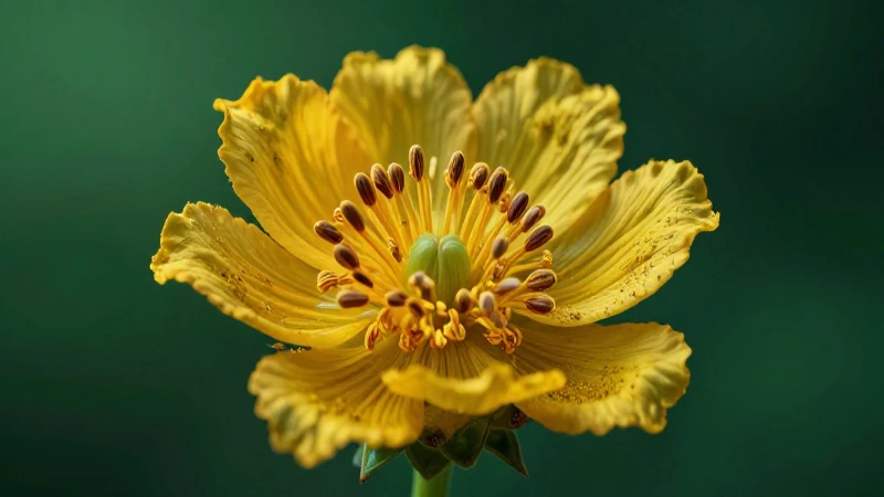 Macro vibrante de flor y polen detallado