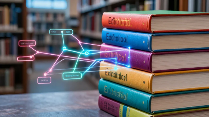 Libros modernos y vibrantes en ambiente académico dramático