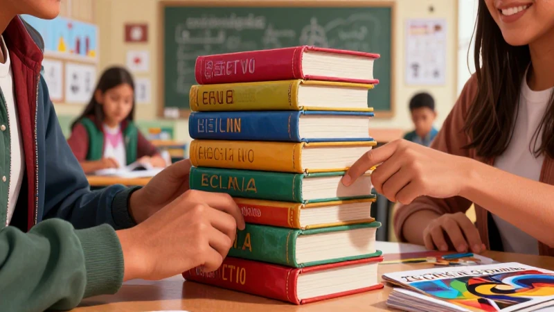 Ilustración vibrante sobre educación mexicana