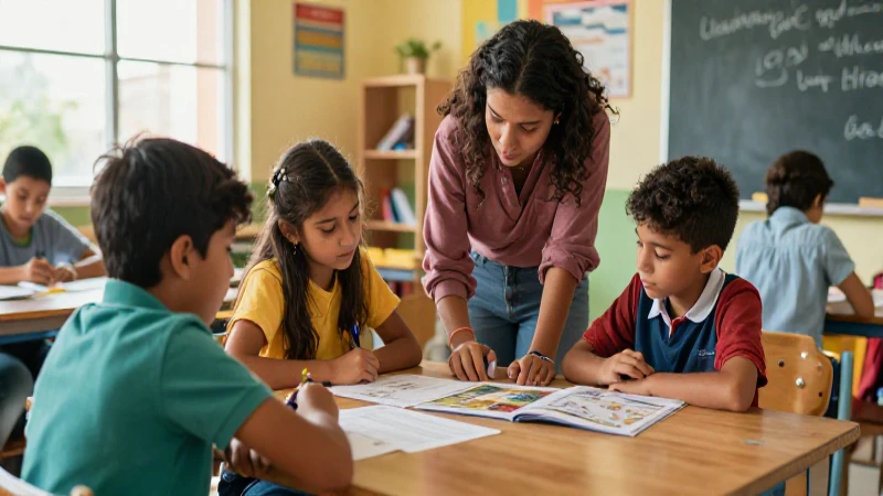 Niños colaboran activamente en el aula