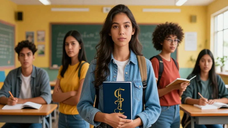 Estudiante mexicano moderno ilustra su camino académico