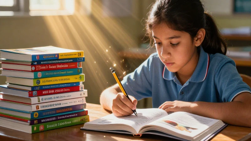 Estudiante joven con libros educativos y luz dorada