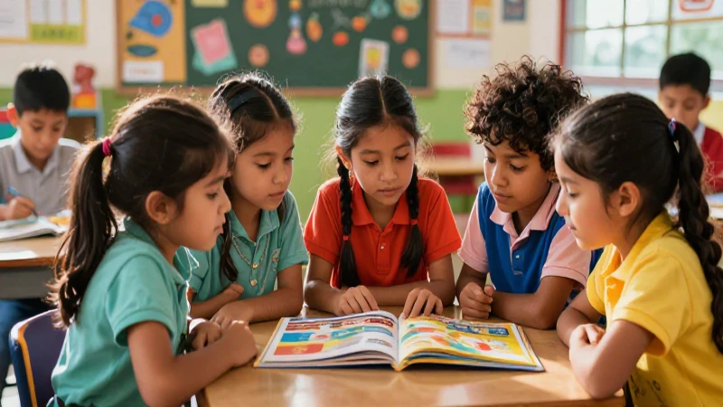 Niños leen un vibrante cuento mexicano