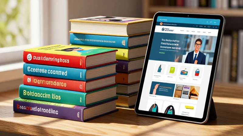 Libros y tecnología vibrantes con luz cálida
