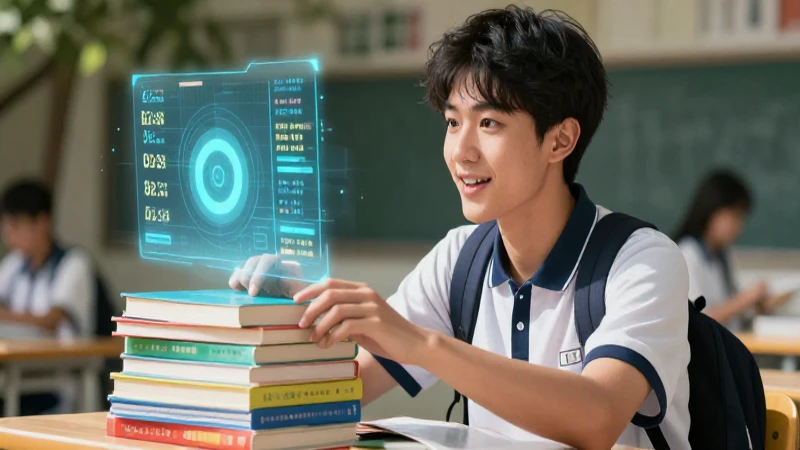 Joven estudia con tecnología educativa avanzada y moderna