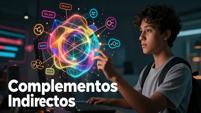 Ilustración didáctica de complementos indirectos