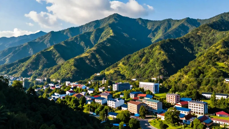 Paisaje moderno con montañas vibrantes