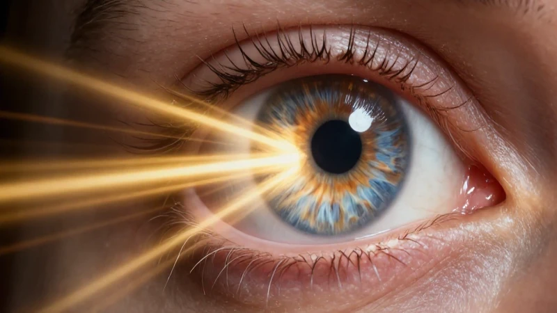 Conoce la impactante influencia de la luz en nuestra visión: composición y efectos 3 Ojo hiperdetallado con estructura visual dinámica