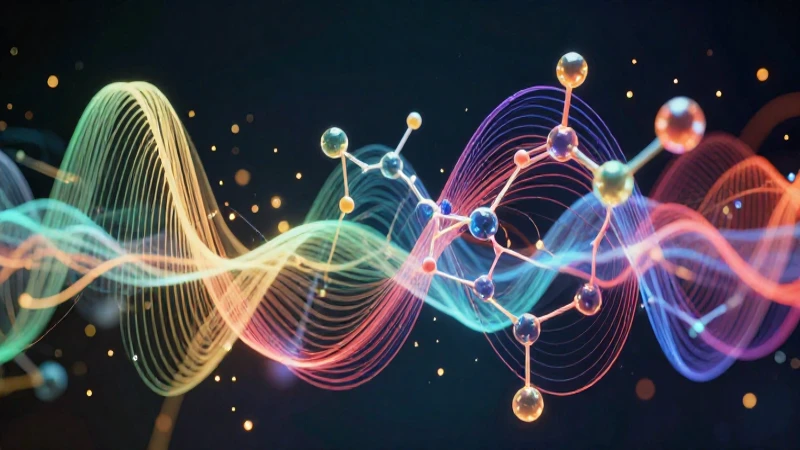 Visual vibrante de red molecular musical