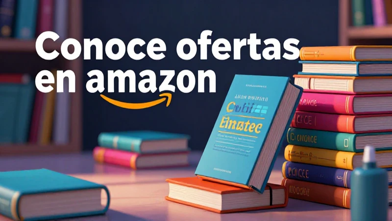 Conoce las Conoce ofertas para comprar libros de texto en Amazon 3 Ilustración vibrante de estudiante buscando ofertas