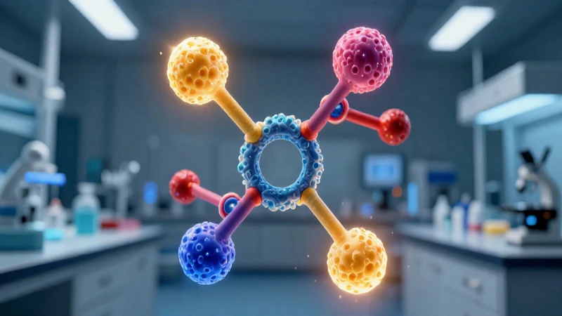 Cristales iónicos vibrantes en un laboratorio moderno