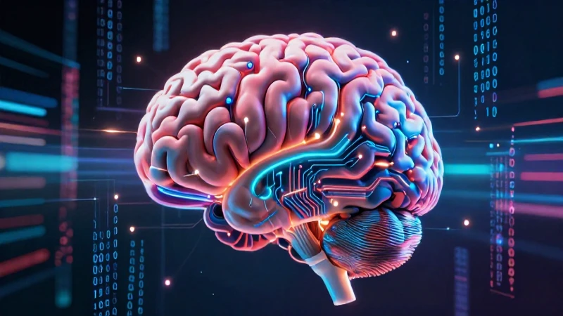 Cerebro digital futurista con circuitos y hologramas