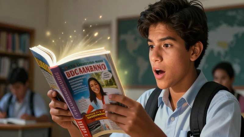 100 ejemplos de palabras que contengan Q y qu 6 Estudiante mexicano vibrante aprende con un libro luminoso