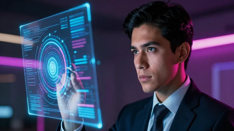 VIP: Definición, concepto y su importancia en la sociedad 7 Joven profesional mexicano frente a pantalla holográfica