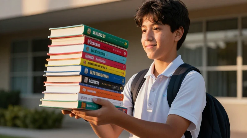 Encuentra el mejor Conaliteg libro de secundaria para tus estudios 3 Estudiante sostiene vibrantes libros de texto mexicanos