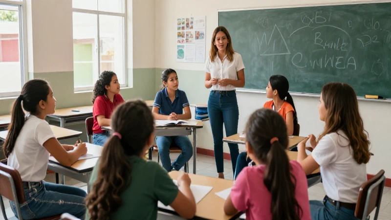 Niños debaten en aula moderna mexicana con estilo profesional
