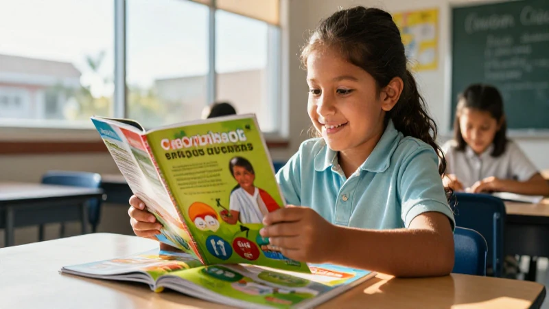 Estudiante sonriente mexicano con libro y luz