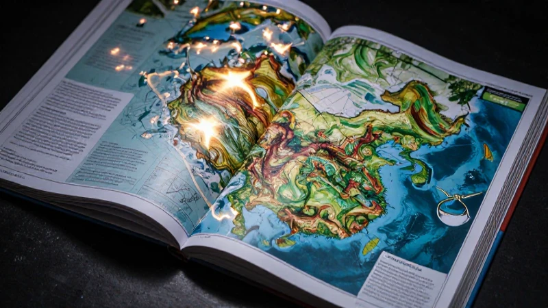 Libros de texto de geografía para educación primaria de calidad 3 Mapa geográfico vibrante en portada de revista